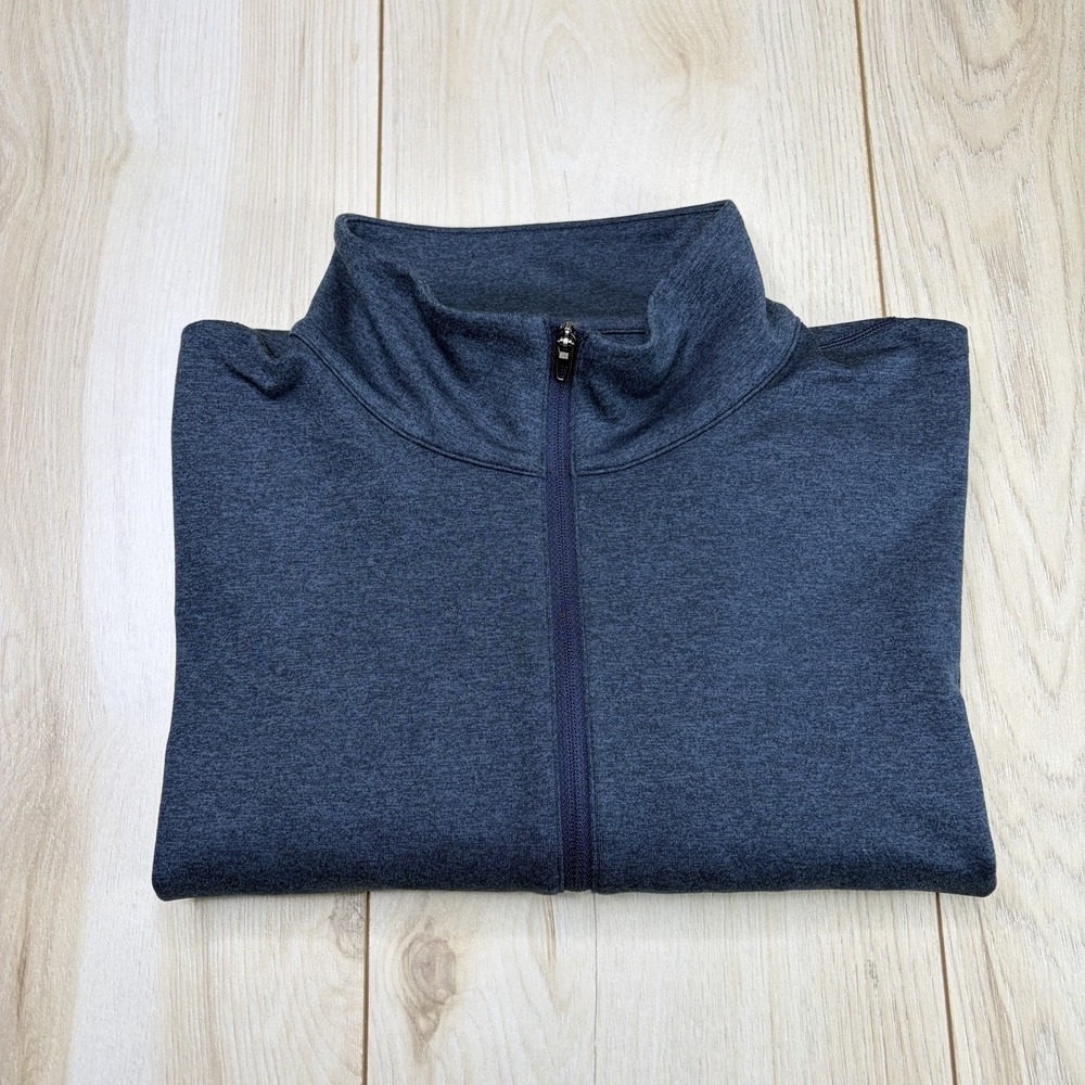 Lululemon Men's Soft Jersey Half Zip Long Sleeve Sweater Blue Size Small Stretch